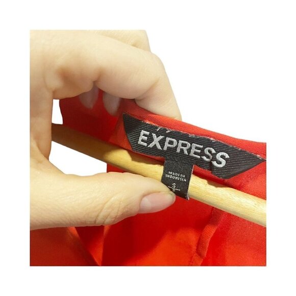 Express Red Sleeveless Lightweight Tank Blouse S Open Back Semi Sheer Casual - Picture 4 of 6